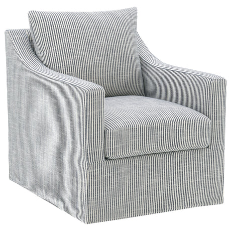 Tampa Furniture Outlet - Coaster - Winter Upholstered Sloped Arm Accent Swivel Chair Grey - 904137