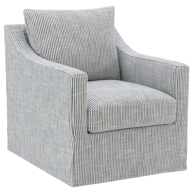 Tampa Furniture Outlet - Coaster - Winter Upholstered Sloped Arm Accent Swivel Chair Grey - 904137