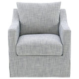 Winter Upholstered Sloped Arm Accent Swivel Chair Grey - Tampa Furniture Outlet