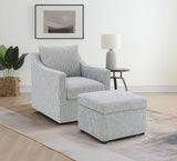 Winter Upholstered Sloped Arm Accent Swivel Chair Grey - Tampa Furniture Outlet