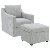 Winter Upholstered Sloped Arm Accent Swivel Chair Grey - Tampa Furniture Outlet