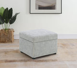 Winter Upholstered Hydraulic Lift Top Storage Ottoman Grey - Tampa Furniture Outlet