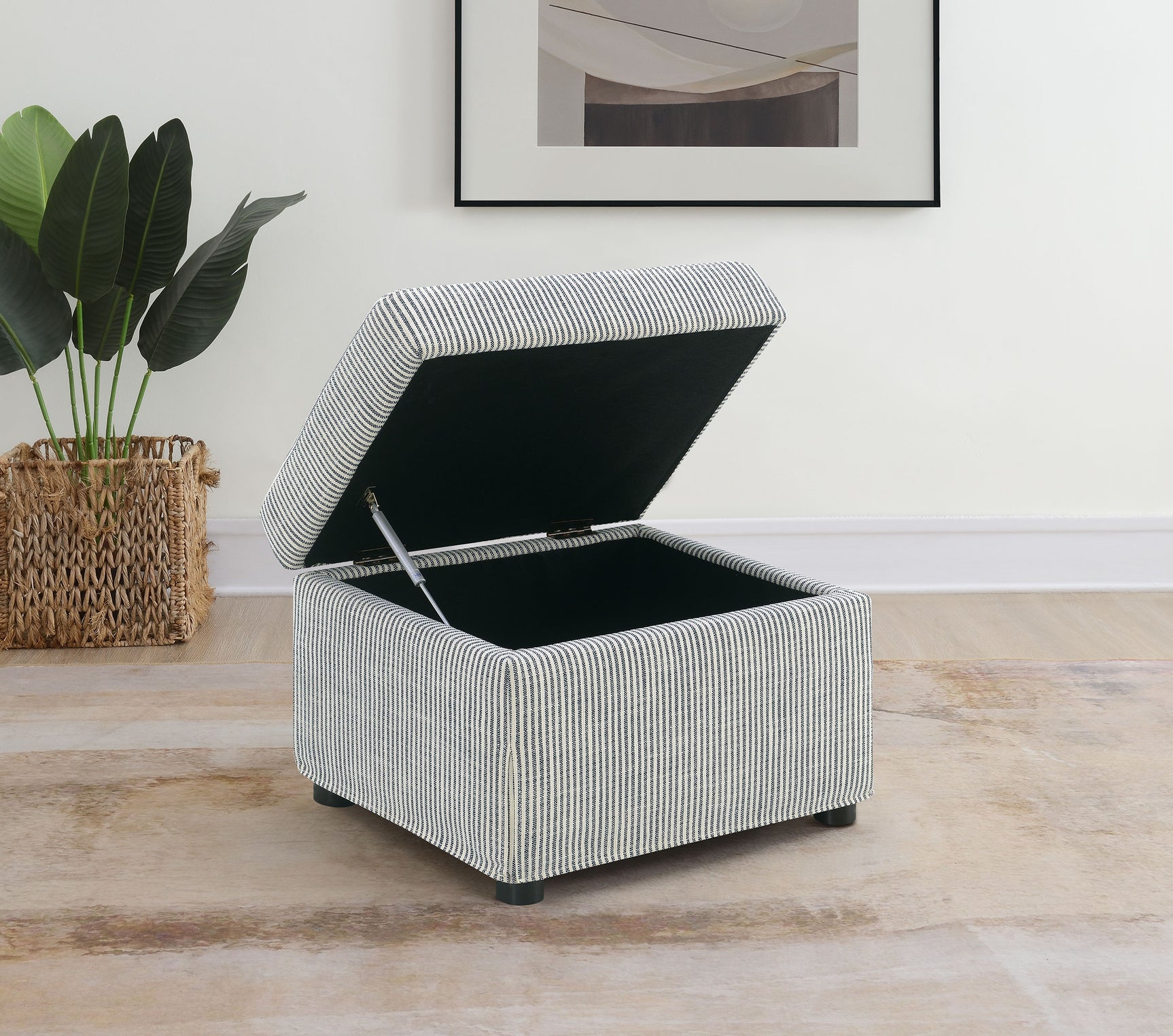 Winter Upholstered Hydraulic Lift Top Storage Ottoman Grey - Tampa Furniture Outlet