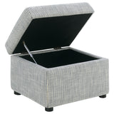 Winter Upholstered Hydraulic Lift Top Storage Ottoman Grey - Tampa Furniture Outlet