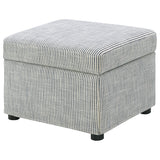 Winter Upholstered Hydraulic Lift Top Storage Ottoman Grey - Tampa Furniture Outlet