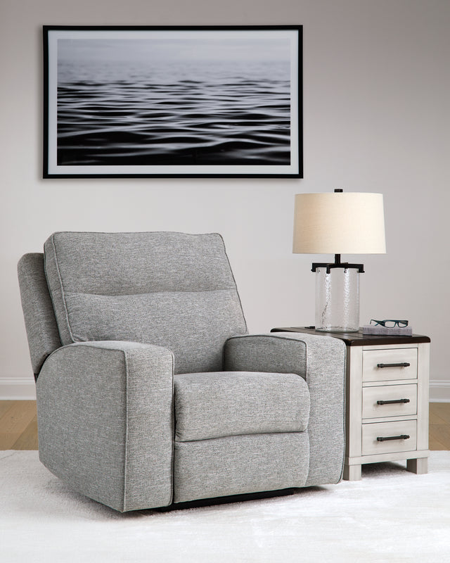 Tampa Furniture Outlet - Ashley Furniture - Biscoe Living Room - PWR REC Loveseat/CON/ADJ HDRST / Pewter - 9050318