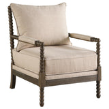 Tampa Furniture Outlet - Coaster - Blanchett Upholstered Bobbin Accent Chair Beige and Distressed Brown - 905362