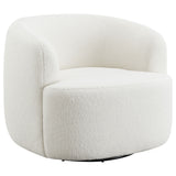 Tampa Furniture Outlet - Coaster - Hudson Faux Sheepskin Upholstered Swivel Chair Natural - 905726