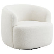 Tampa Furniture Outlet - Coaster - Hudson Faux Sheepskin Upholstered Swivel Chair Natural - 905726