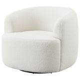 Hudson Faux Sheepskin Upholstered Swivel Chair Natural - Tampa Furniture Outlet