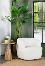 Hudson Faux Sheepskin Upholstered Swivel Chair Natural - Tampa Furniture Outlet