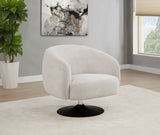 Dave Upholstered Barrel Back Swivel Club Chair Beige - Tampa Furniture Outlet