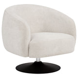 Tampa Furniture Outlet - Coaster - Dave Upholstered Barrel Back Swivel Club Chair Beige - 905739