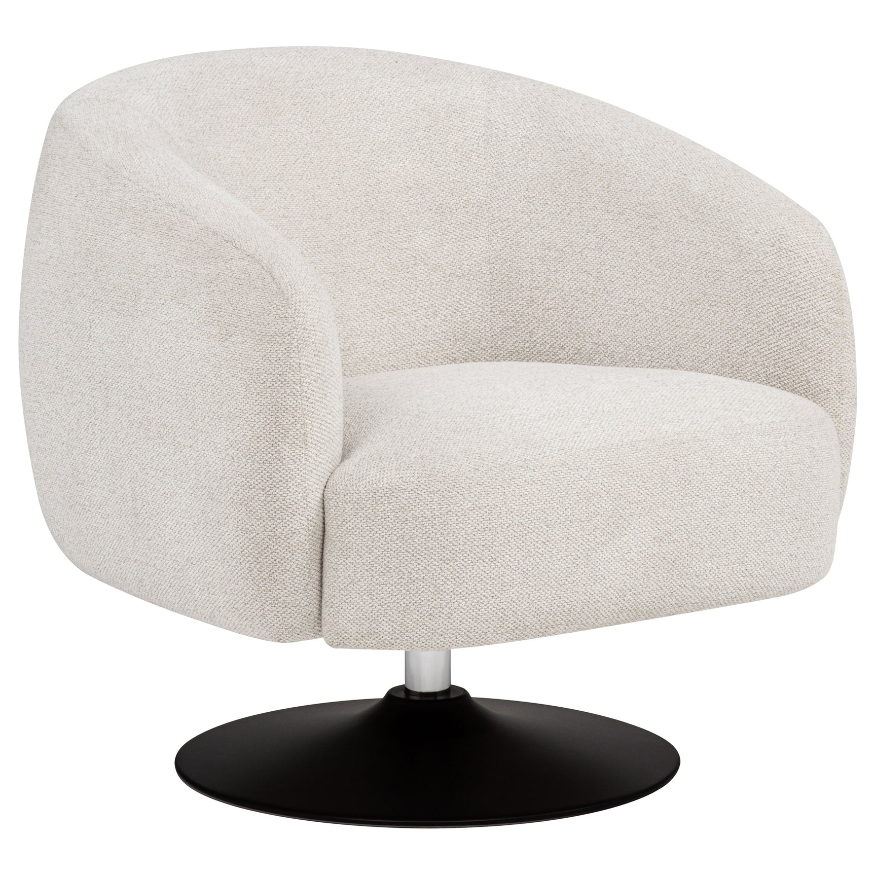 Tampa Furniture Outlet - Coaster - Dave Upholstered Barrel Back Swivel Club Chair Beige - 905739