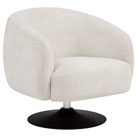 Tampa Furniture Outlet - Coaster - Dave Upholstered Barrel Back Swivel Club Chair Beige - 905739