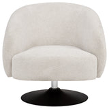 Dave Upholstered Barrel Back Swivel Club Chair Beige - Tampa Furniture Outlet