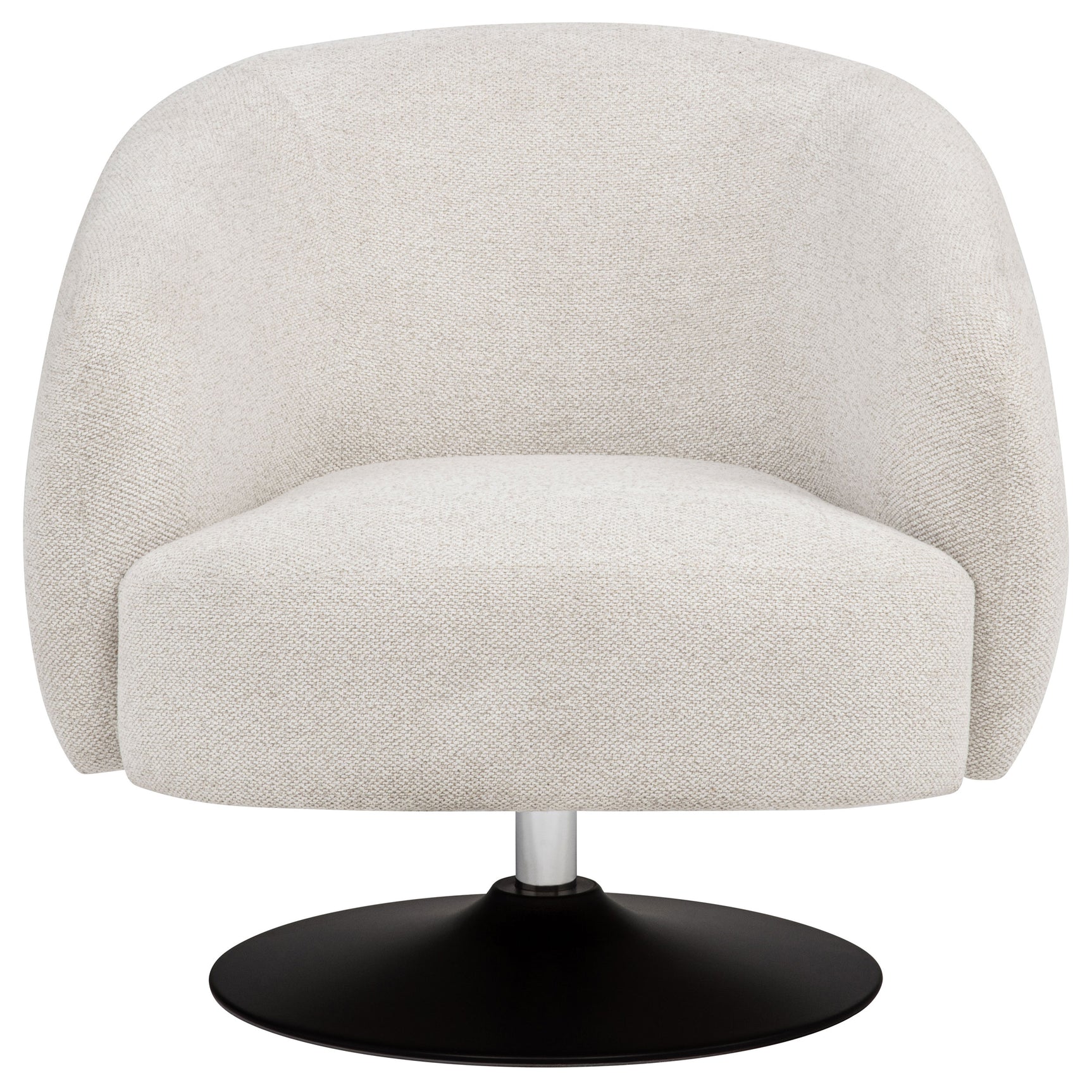 Dave Upholstered Barrel Back Swivel Club Chair Beige - Tampa Furniture Outlet