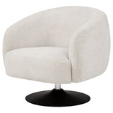 Dave Upholstered Barrel Back Swivel Club Chair Beige - Tampa Furniture Outlet