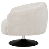 Dave Upholstered Barrel Back Swivel Club Chair Beige - Tampa Furniture Outlet