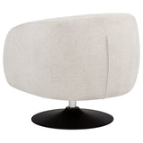 Dave Upholstered Barrel Back Swivel Club Chair Beige - Tampa Furniture Outlet