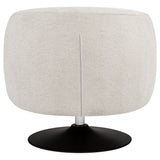 Dave Upholstered Barrel Back Swivel Club Chair Beige - Tampa Furniture Outlet