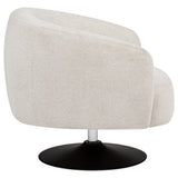 Dave Upholstered Barrel Back Swivel Club Chair Beige - Tampa Furniture Outlet