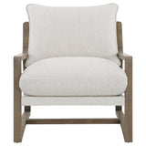 Geneva Boucle Upholstered Wood Arm Accent Chair Sand - Tampa Furniture Outlet
