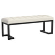Tampa Furniture Outlet - Coaster - Mesa Boucle Upholstered Tufted Accent Bench Vanilla - 907514