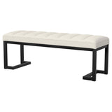 Mesa Boucle Upholstered Tufted Accent Bench Vanilla - Tampa Furniture Outlet