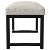 Mesa Boucle Upholstered Tufted Accent Bench Vanilla - Tampa Furniture Outlet