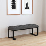Mesa Boucle Upholstered Tufted Accent Bench Charcoal - Tampa Furniture Outlet