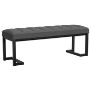 Tampa Furniture Outlet - Coaster - Mesa Boucle Upholstered Tufted Accent Bench Charcoal - 907516