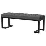 Mesa Boucle Upholstered Tufted Accent Bench Charcoal - Tampa Furniture Outlet