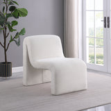Drayton Upholstered Curved Armless Accent Chair Ivory - Tampa Furniture Outlet