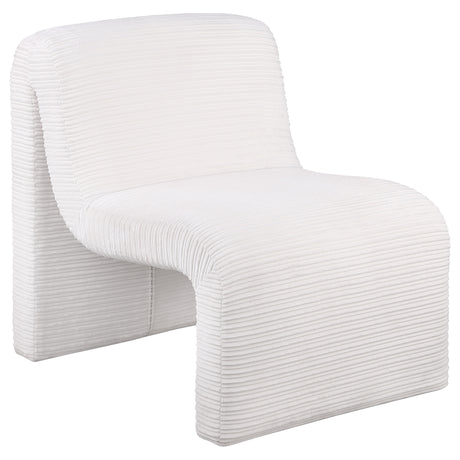 Tampa Furniture Outlet - Coaster - Drayton Upholstered Curved Armless Accent Chair Ivory - 907525