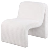 Drayton Upholstered Curved Armless Accent Chair Ivory - Tampa Furniture Outlet