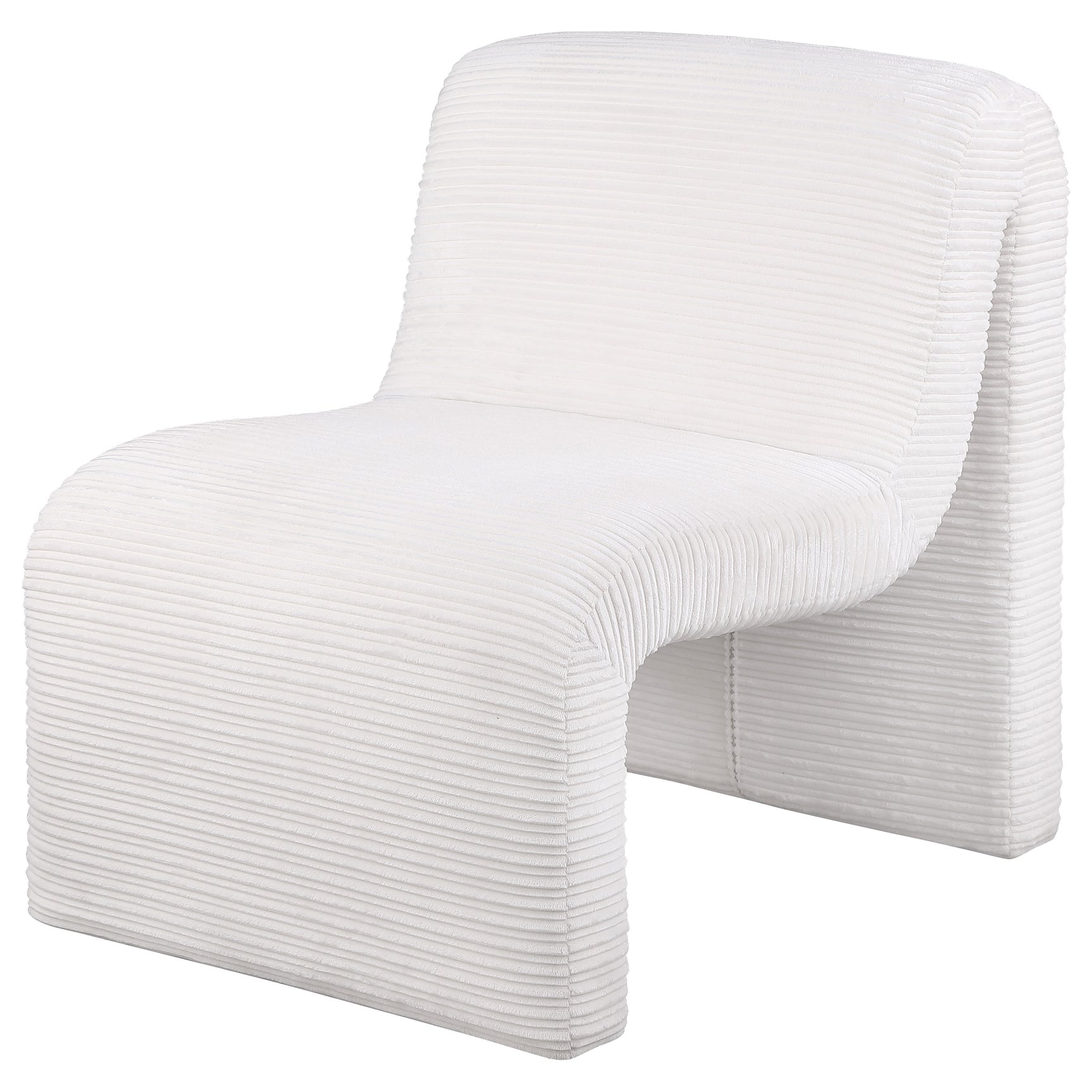 Drayton Upholstered Curved Armless Accent Chair Ivory - Tampa Furniture Outlet