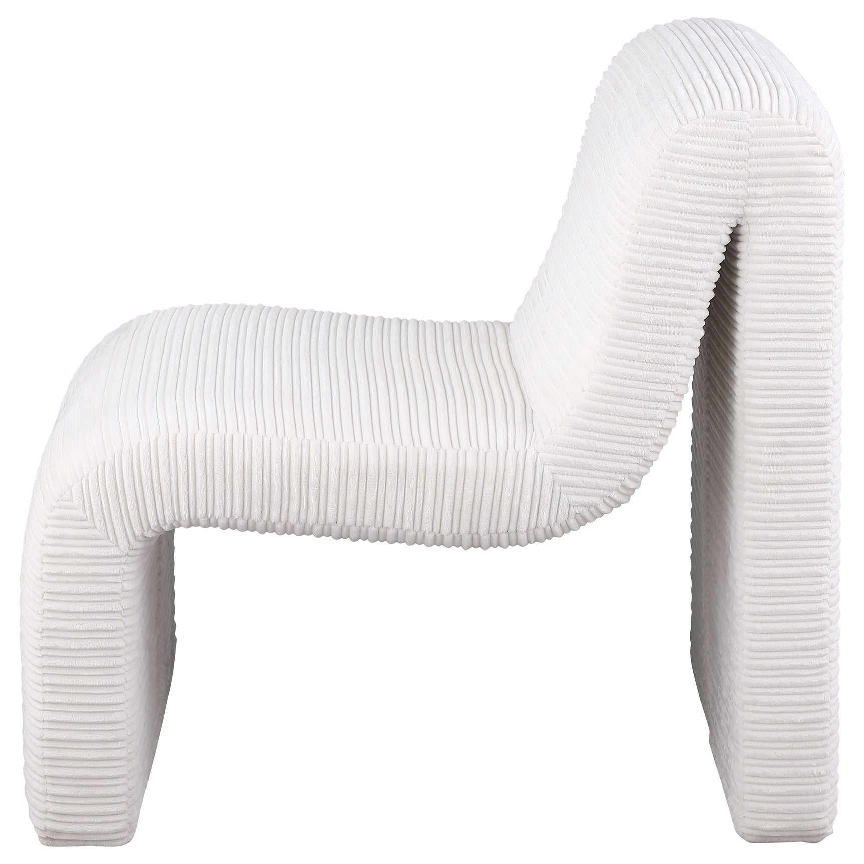 Drayton Upholstered Curved Armless Accent Chair Ivory - Tampa Furniture Outlet