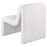 Drayton Upholstered Curved Armless Accent Chair Ivory - Tampa Furniture Outlet