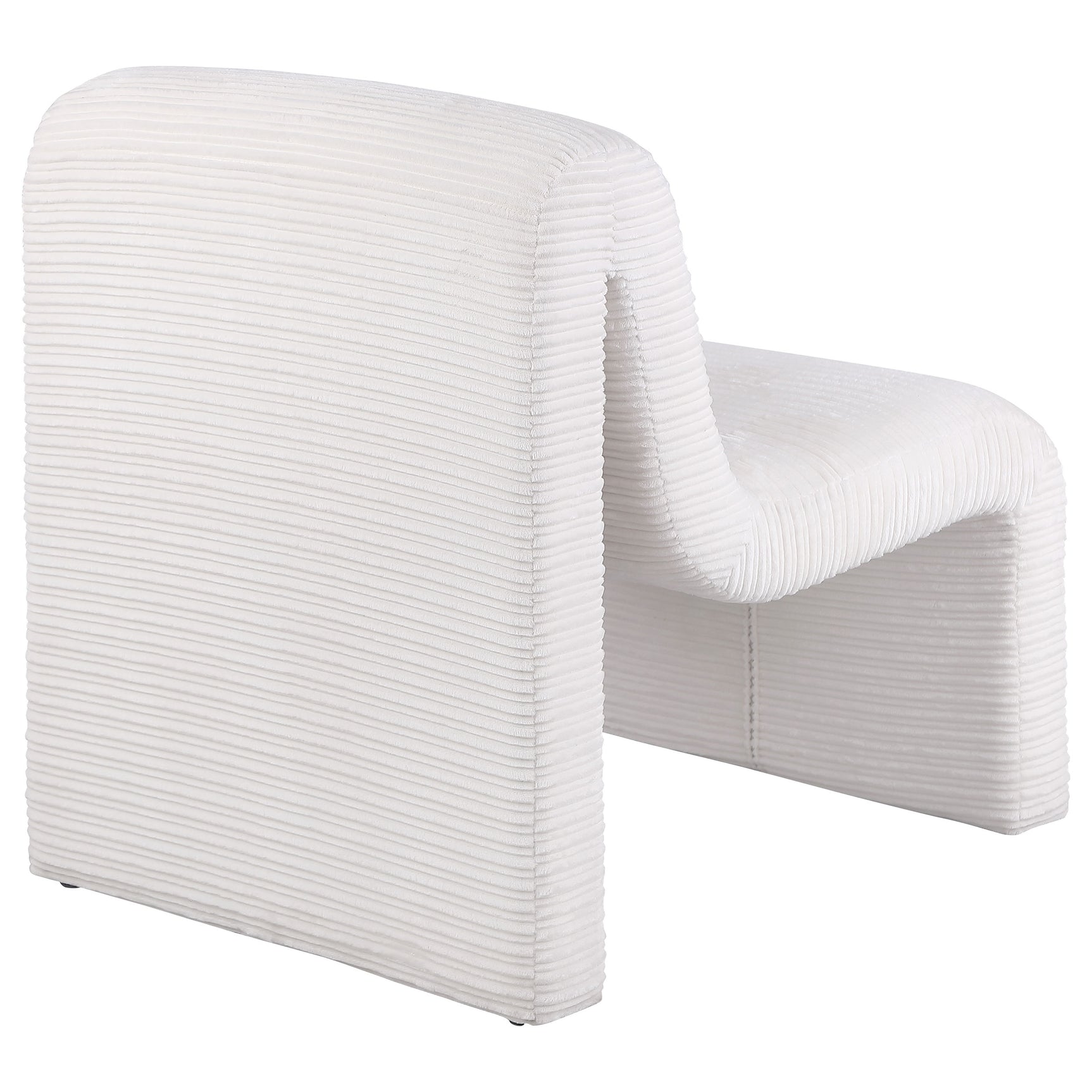 Drayton Upholstered Curved Armless Accent Chair Ivory - Tampa Furniture Outlet