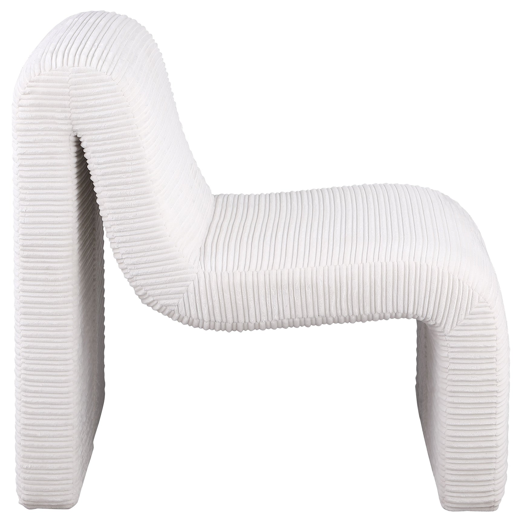 Drayton Upholstered Curved Armless Accent Chair Ivory - Tampa Furniture Outlet