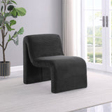 Drayton Upholstered Curved Armless Accent Chair Black - Tampa Furniture Outlet