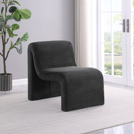 Drayton Upholstered Curved Armless Accent Chair Black - Tampa Furniture Outlet