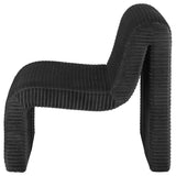 Drayton Upholstered Curved Armless Accent Chair Black - Tampa Furniture Outlet