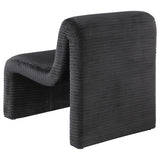 Drayton Upholstered Curved Armless Accent Chair Black - Tampa Furniture Outlet