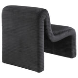 Drayton Upholstered Curved Armless Accent Chair Black - Tampa Furniture Outlet
