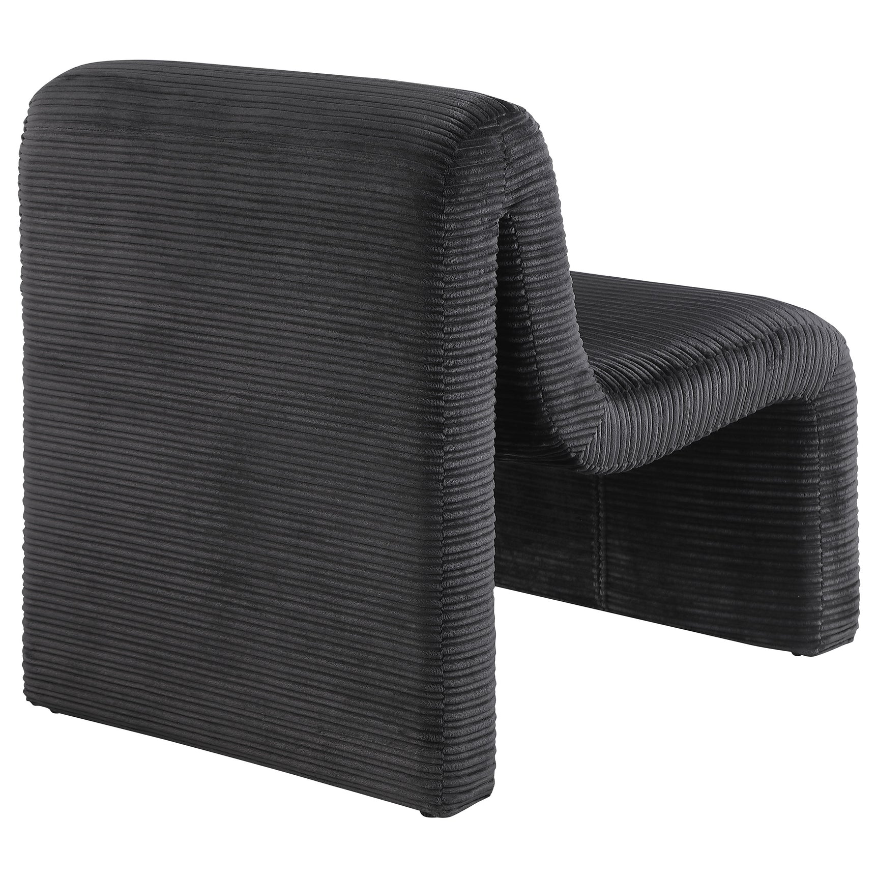 Drayton Upholstered Curved Armless Accent Chair Black - Tampa Furniture Outlet
