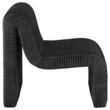 Drayton Upholstered Curved Armless Accent Chair Black - Tampa Furniture Outlet