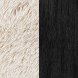 Fitzroy Faux Fur Upholstered Chair Solid Wood Arms Latte - Tampa Furniture Outlet