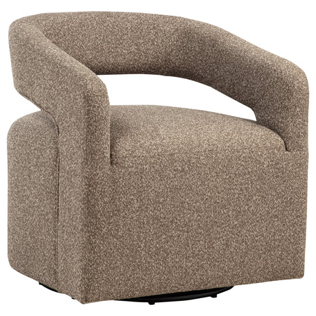 Tampa Furniture Outlet - Coaster - Westhill Boucle Upholstered Swivel Accent Chair Rocky Road - 907538